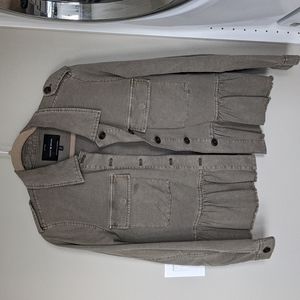 Army green trucker utility jacket